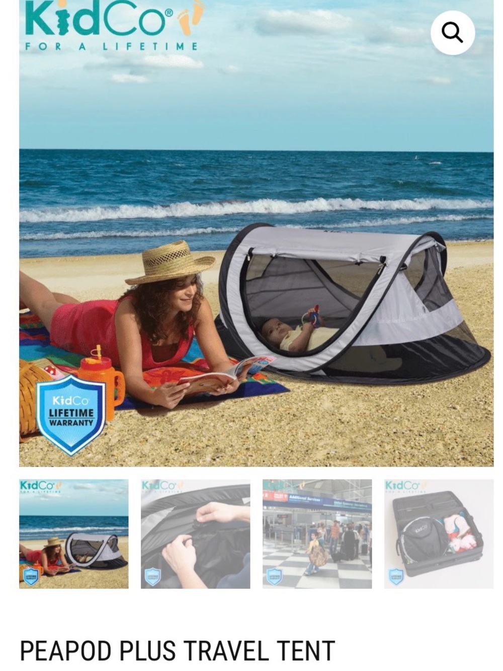 KidCo Peapod Plus Travel Tent - Gray and Yellow